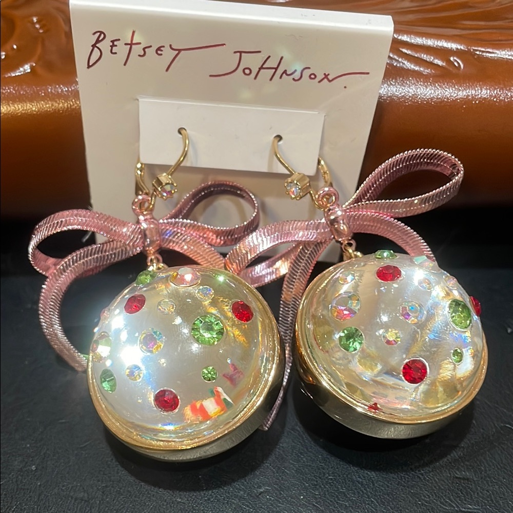 Betsey Johnson Festive Ornament Earrings